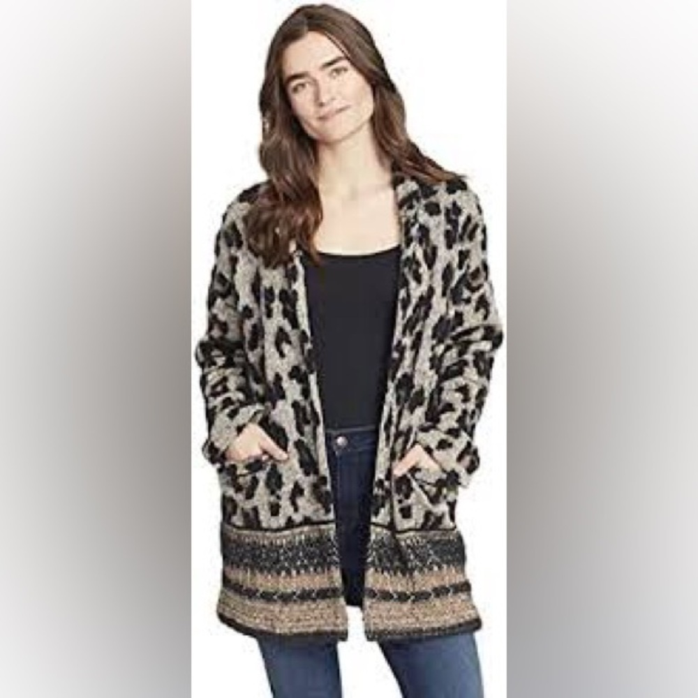 Vintage America Textured Cheetah Cardigan Size Small